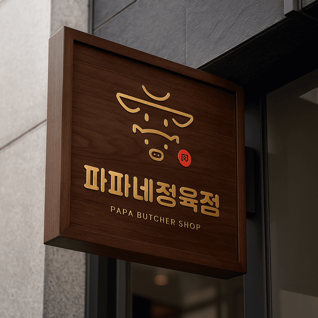온라인 정육점 1위 '파파네정육점' 로고디자인 브랜딩 포트폴리오